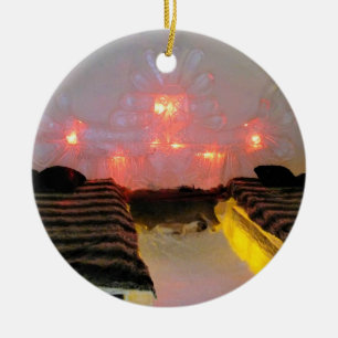 Eagle Room at Hotel de Glace, Quebec, Canada Ceramic Tree Decoration