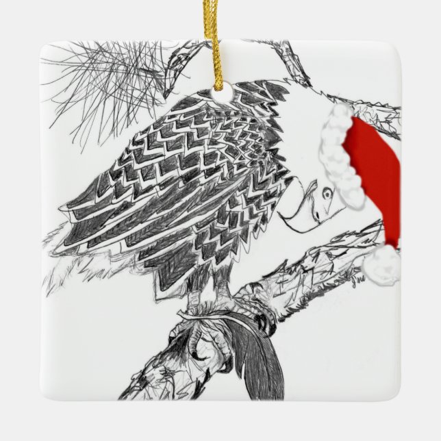 Eagle Santa Ornament Harriet + Ozzie Feather HOME (Front)