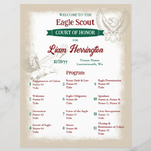 Eagle Scout Court of Honor Program Flyer