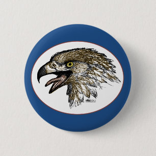 Eagle Screaming 6 Cm Round Badge