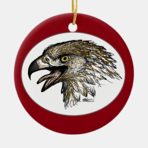 Eagle Screaming Ceramic Tree Decoration