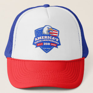 Eagle Shield 1776–2026 Quarter-Millennium Pride US Trucker Hat