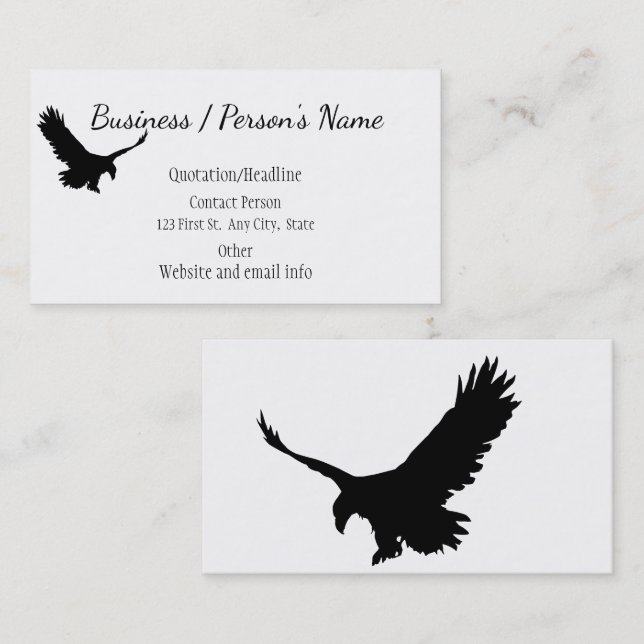 Eagle Silhouette Bird Nature Animal Custom Business Card (Front/Back)