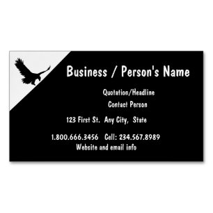 Eagle Silhouette Bird Nature Animal Custom Magnetic Business Card