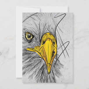 Eagle Sketch Face Wall Art Invitation