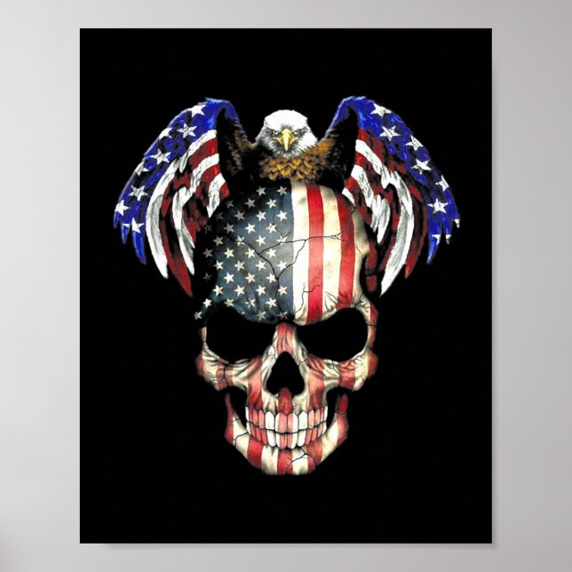 Eagle Skull American Flag  Poster (Front)