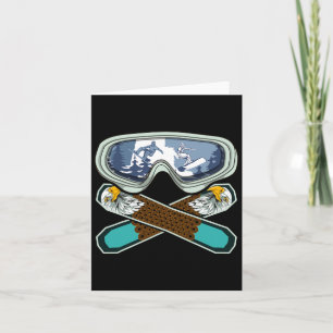 Eagle Snowboarder Snowboarding Goggles Retro Snowb Card