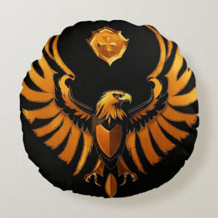 "Eagle Soar: Round Pillow with Majestic Print