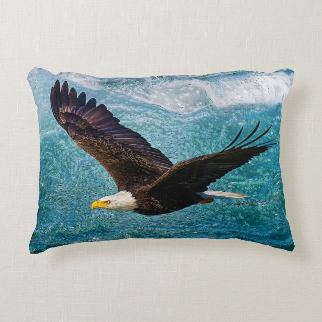 Eagle Soaring Above the Storm Decorative Cushion (Front)