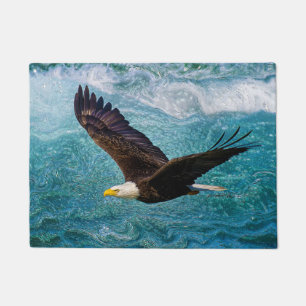 Eagle Soaring Above the Storm Doormat