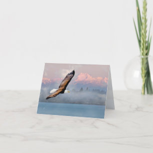 Eagle Soaring Over Mountains All Occasion Blank Holiday Card