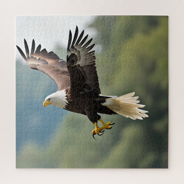 Eagle Soaring Through the Sky Jigsaw Puzzle (Vertical)