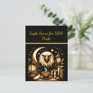 Eagle Soaring Under Stars Postcard