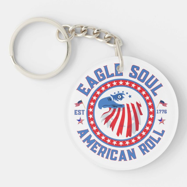 Eagle Soul American Roll 4th of July Celebration Key Ring (Front)