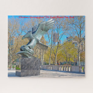 Eagle Statue New York. Christmas Greetings Jigsaw Puzzle