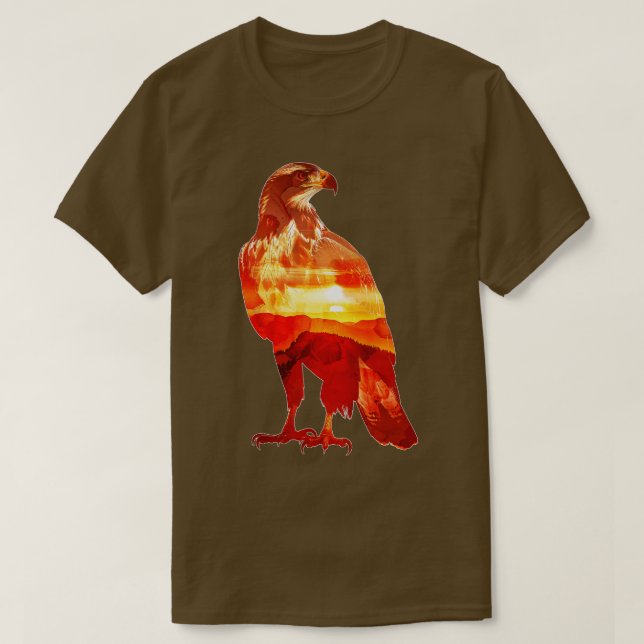 Eagle Sunset Double Exposure T-Shirt (Design Front)