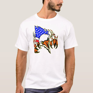 Eagle Tearout W/ American Flag Tattoo T-Shirt
