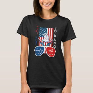 Eagle Us Flag July 4th Vintage Just Here To Bang F T-Shirt