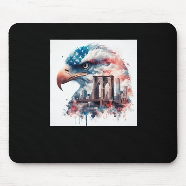 Eagle Usa Sticker  Mouse Mat (Front)