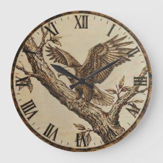 Eagle Wall Clock – Woodland Rustic Style