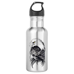 Eagle Wild Animal Nature Illustration Art Tattoo 532 Ml Water Bottle