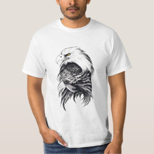 Eagle Wild Animal Nature Illustration Art Tattoo T-Shirt