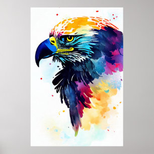 Eagle Wild Nature Animal Color Art Painting Poster