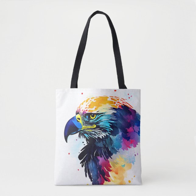 Eagle Wild Nature Animal Color Art Painting Tote Bag (Front)