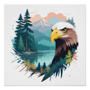 Eagle Wildlife Animal Nature Outdoors Wilderness Poster