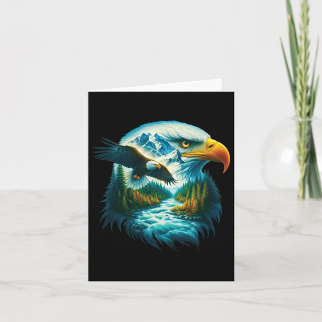 Eagle Wildlife Hiking Nature Outdoor Mountains For Card (Front)