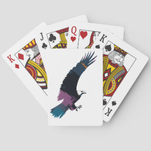 Eagle Wildlife Nature Illustration Silhouette Fly Playing Cards