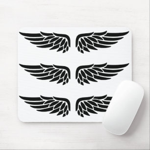 Eagle wing black&white theme mouse mat