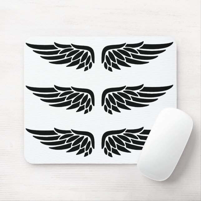 Eagle wing black&white theme mouse mat (With Mouse)