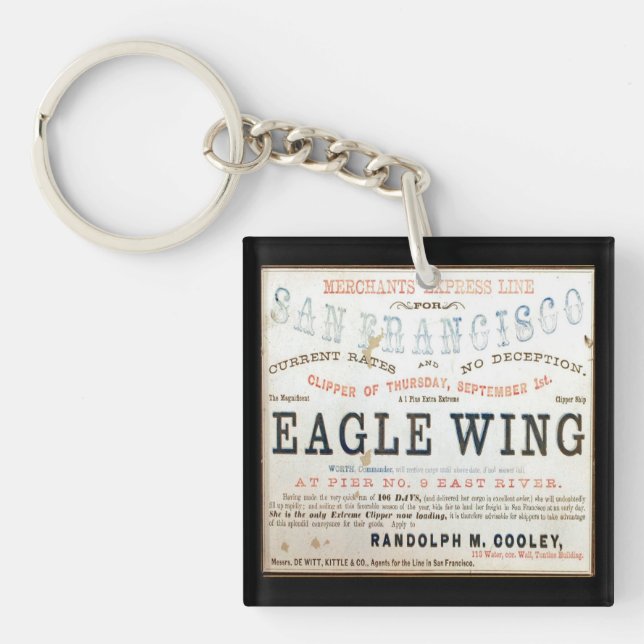 Eagle wing Clipper Sailing  Key Ring (Front)