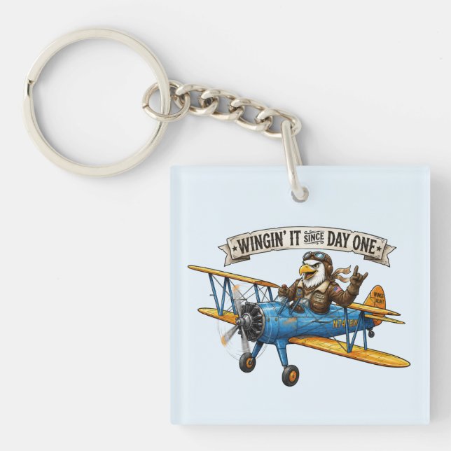Eagle Winging It Key Ring (Front)