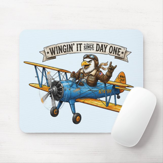 Eagle Winging It Mouse Mat (With Mouse)