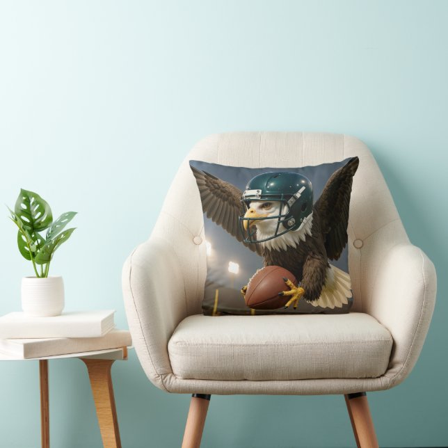 Eagle With a Football in a Sports Stadium Cushion (Chair)