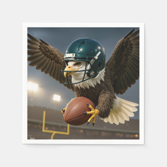 Eagle With a Football in a Sports Stadium Napkin (Front)