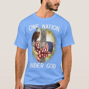 Eagle with American Christian Cross One Nation Und T-Shirt
