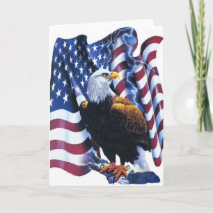 Eagle with American flag Card