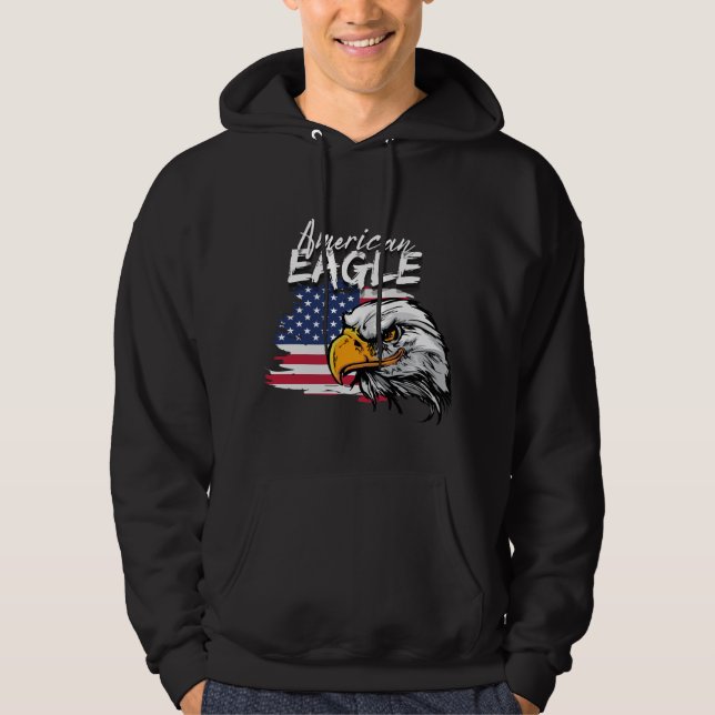 Eagle with American Flag Hoodie (Front)