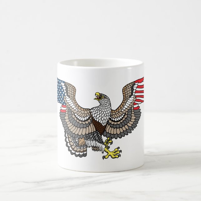 Eagle With American Flag Wings Coffee Mug (Center)