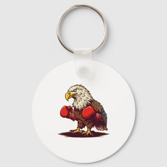 Eagle With Boxing Gloves For A Cool And Fierce Gra Key Ring (Front)