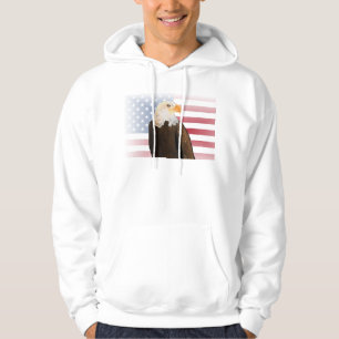 Eagle with Faded American Flag Hoodie