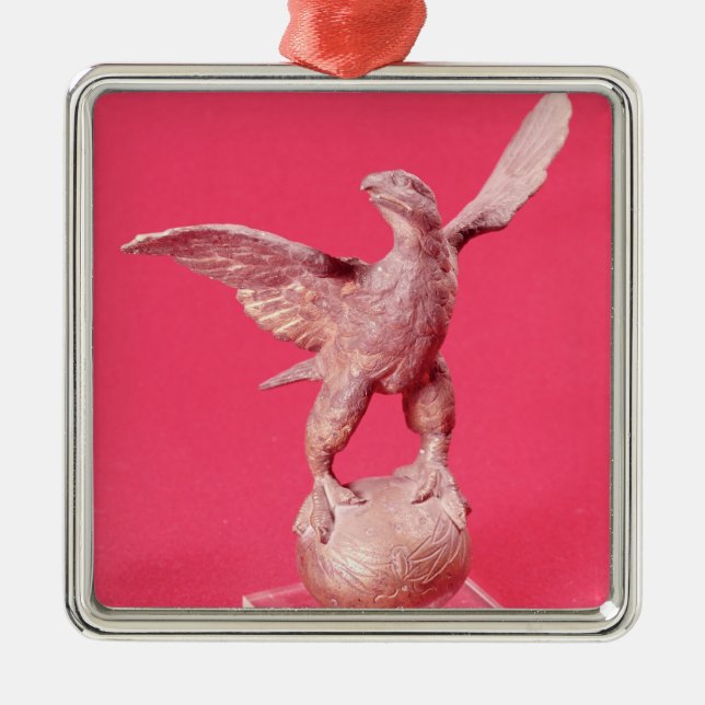 Eagle with spread wings on a ball metal tree decoration (Front)