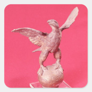 Eagle with spread wings on a ball square sticker