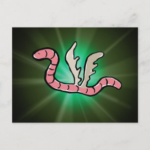 eagle worm postcard