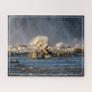 Eagles And Rough Water Jigsaw Puzzle