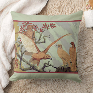Eagles, Animal Decoration Art Nouveau Design Cushion