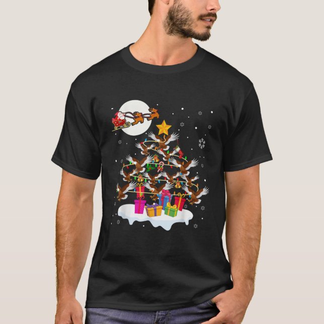 Eagles Christmas Tree Lights Santa Reindeer Xmas F T-Shirt (Front)